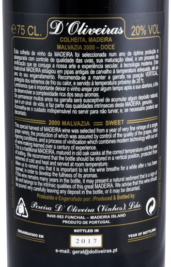 2000 Madeira D'Oliveiras Malvasia