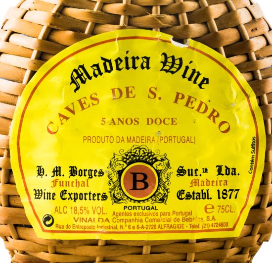 Madeira H. M. Borges Caves de S. Pedro Doce 5 years (wicker flask)
