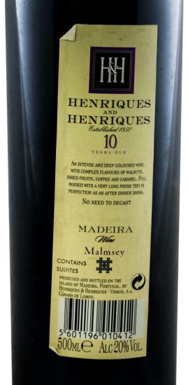 Madeira Henriques & Henriques Malmsey 10 anos 50cl