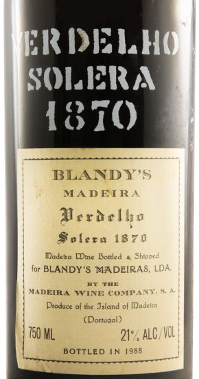 1870 Madeira Blandy's Verdelho Solera