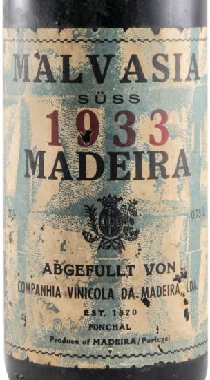 1933 Madeira Companhia Vinícola da Madeira Süss Abgefullt Von Malvasia