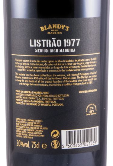 1977 Madeira Blandy's Listrão Frasqueira