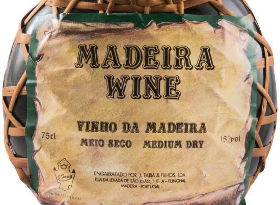 Madeira J. Faria & Filhos Meio Seco (wicker flask)