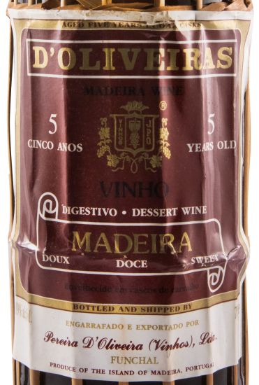 Madeira D'Oliveiras Doce 5 anos (garrafa empalhada)