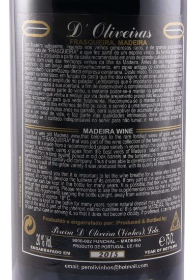 1875 Madeira D'Oliveiras Malvazia