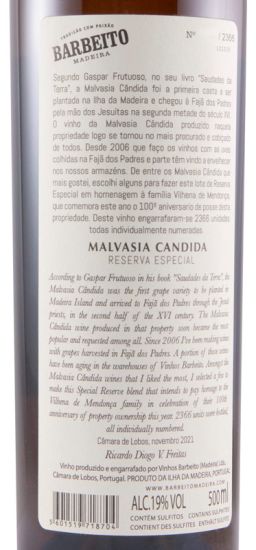 Madeira Barbeito Malvasia-Cândida Reserva Especial 50cl