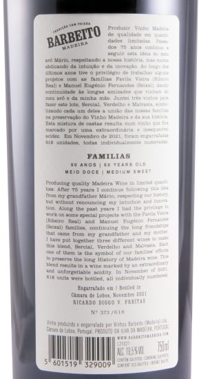 Madeira Barbeito Famílias Medium Rich 50 years