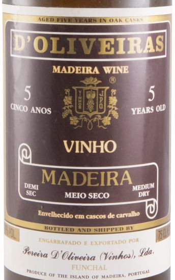 Madeira D'Oliveiras Medium Dry 5 years (former label)