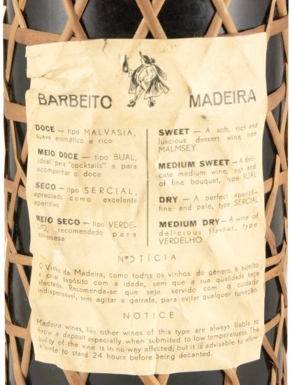 Madeira Barbeito Crown Malmsey Sweet (wicker bottle)
