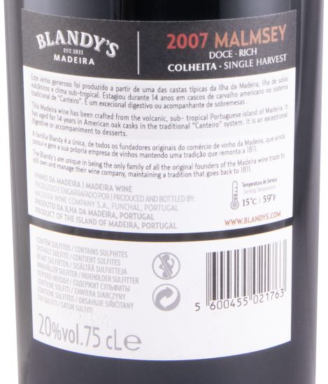 2007 Madeira Blandy's Malmsey Doce