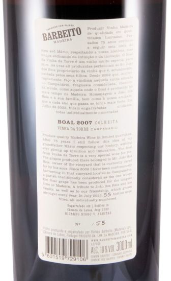 2007 Madeira Barbeito Vinha da Torre Boal 3L