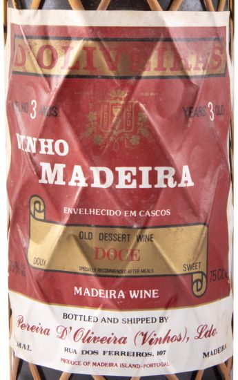 Madeira D'Oliveiras Velho Sweet 3 years (wicker bottle)