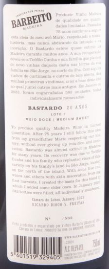 Madeira Barbeito Bastardo Medium Rich 20 years