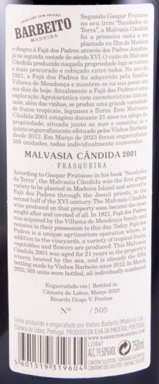 2001 Madeira Barbeito Fajã dos Padres Malvasia Cândida Frasqueira
