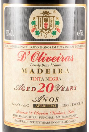 Madeira D'Oliveiras Tinta Negra Dry 20 years