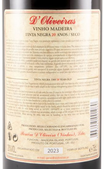 Madeira D'Oliveiras Tinta Negra Dry 20 years