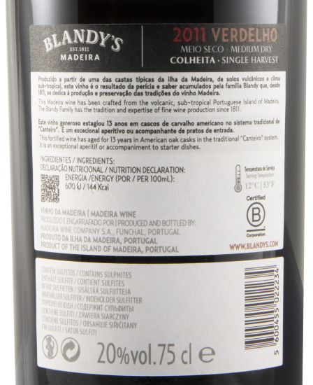 2011 Madeira Blandy's Verdelho
