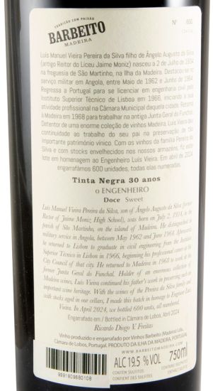 Madeira Barbeito O Engenheiro Tinta Negra 30 years
