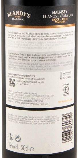 Madeira Blandy's Malmsey 15 years 50cl