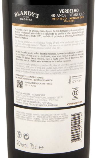 Madeira Blandy's Verdelho 40 anos