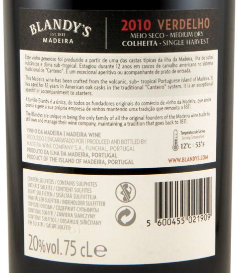 2010 Madeira Blandy's Verdelho