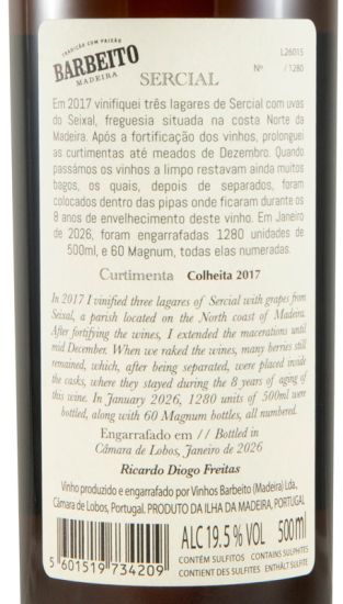2017 Madeira Barbeito Curtimenta Sercial 50cl