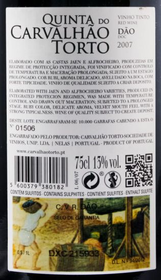2007 Quinta do Carvalhão Torto Jaen e Alfrocheiro red
