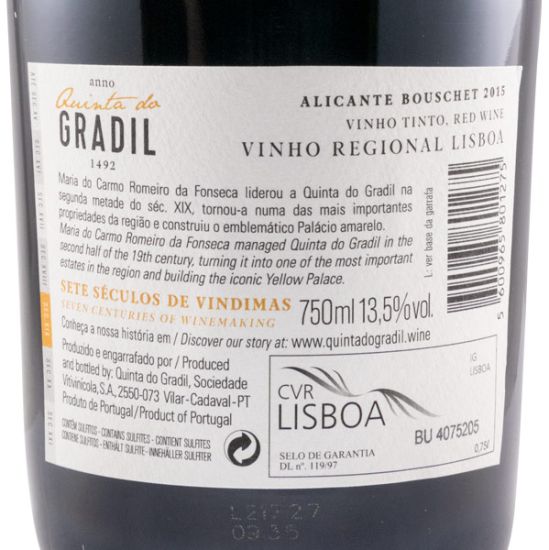 2015 Quinta do Gradil Maria do Carmo red