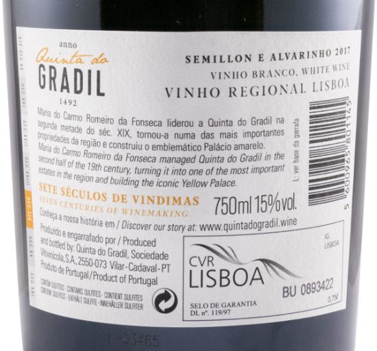 2017 Quinta do Gradil Maria do Carmo branco