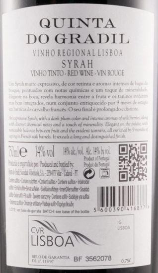 2016 Quinta do Gradil Syrah red