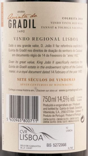 2019 Quinta do Gradil 1492 Tannat & Touriga Nacional tinto