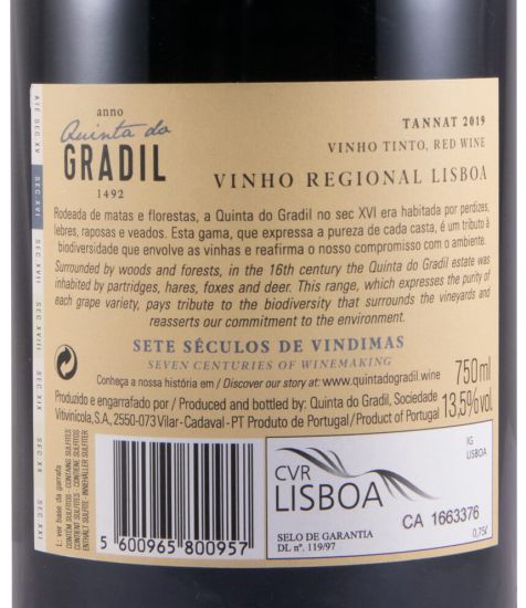 2019 Quinta do Gradil Tannat red