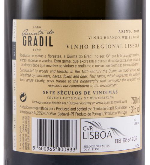 2019 Quinta do Gradil Arinto white