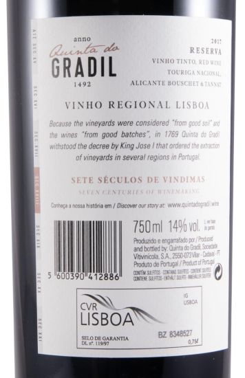 2017 Quinta do Gradil Reserva red