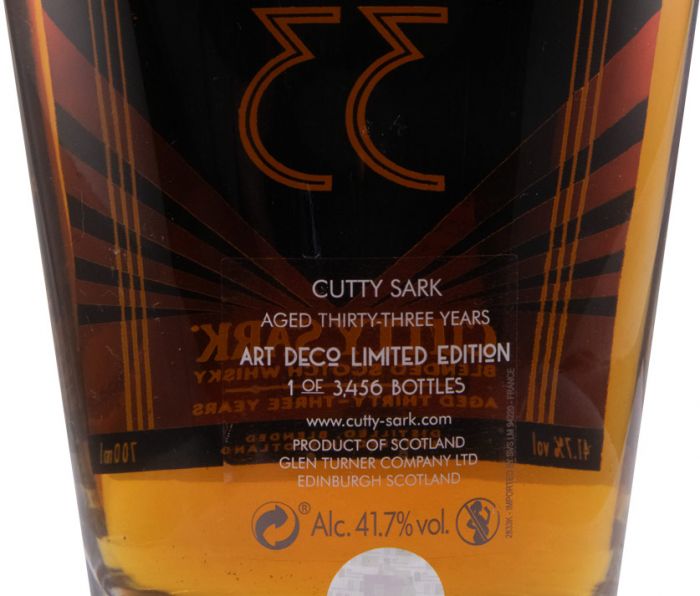 Cutty Sark Art Deco Limited Edition 33 years