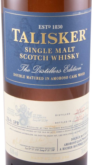 2002 Talisker The Distillers Edition Double Matured Amoroso Cask (bottled in 2013)