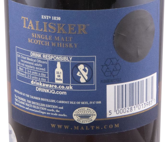 2002 Talisker The Distillers Edition Double Matured Amoroso Cask (engarrafado em 2013)