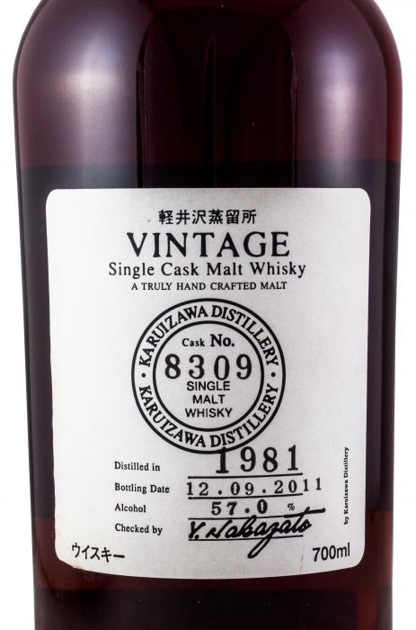 1981 Karuizawa Single Cask N.º 8309