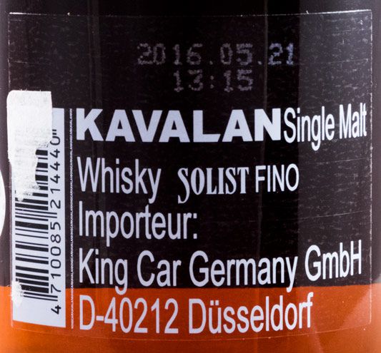 Kavalan Solist Fino Cask Strength Sherry Cask 57.8%