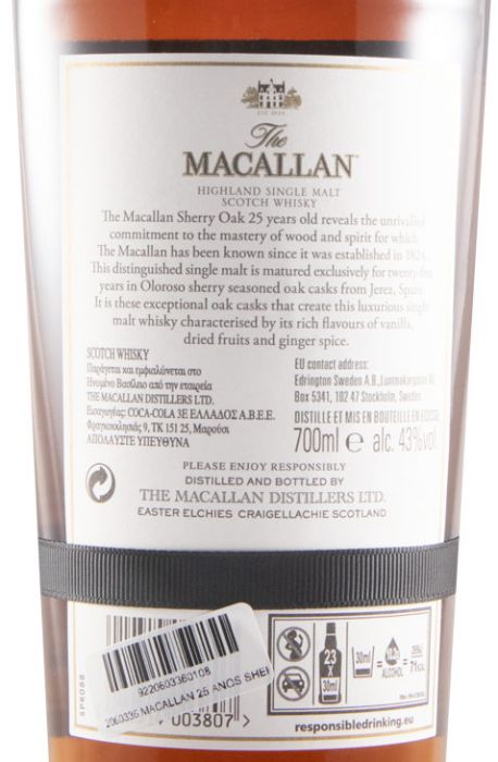 Macallan Sherry Oak 2019 Release 25 anos