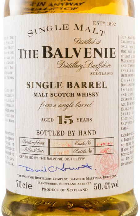 バルベニー・15年・シングルバレル（1980年で瓶に詰め）