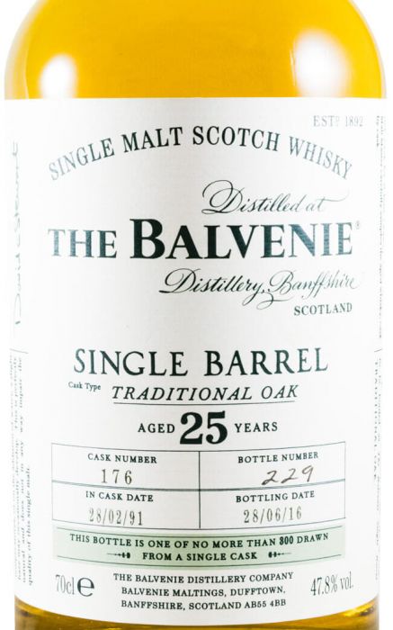 Balvenie 25 anos Single Barrel Traditional oak