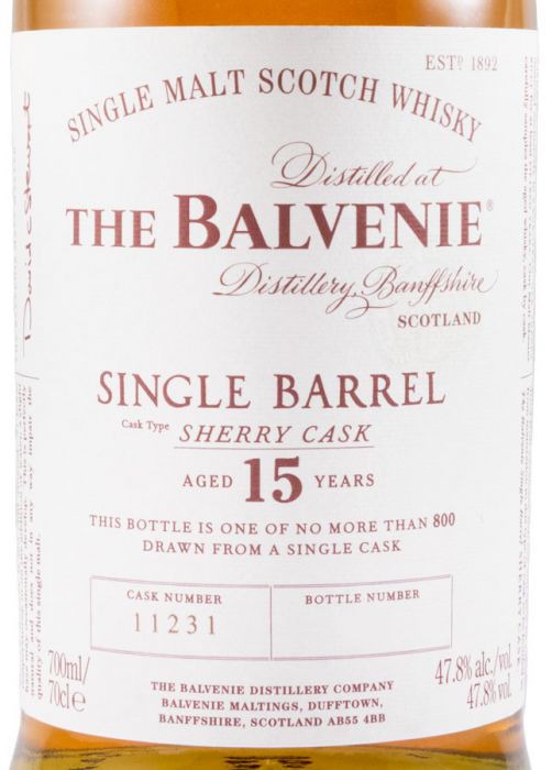 Balvenie Sherry Single Barrel 15 anos
