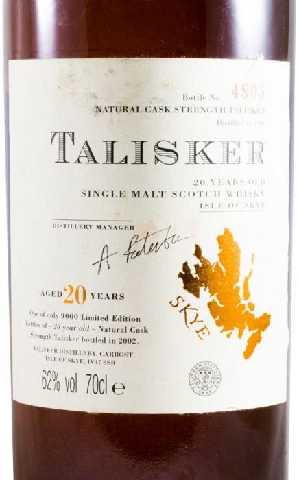 1985 Talisker 20 anos (garrafa n.º4805)