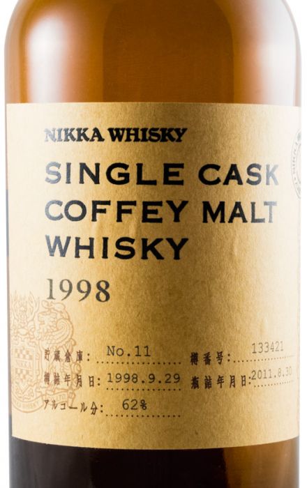 1998 Nikka Coffey Malt Cask N.º 133421 Lote 11