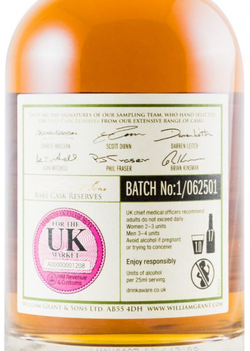 William Grant & Sons 25 anos Limited Batch N.º 1/062501 35cl