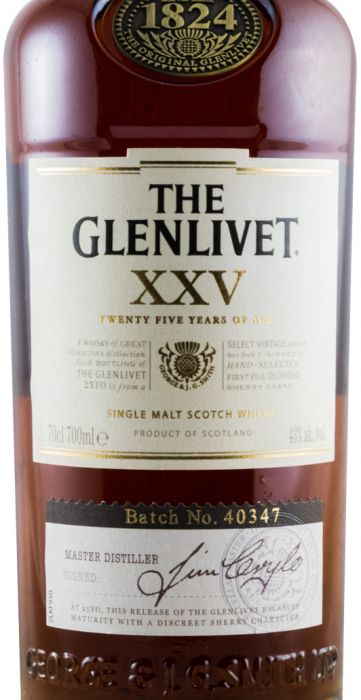 Glenlivet XXV 25 anos Batch N.º 40347