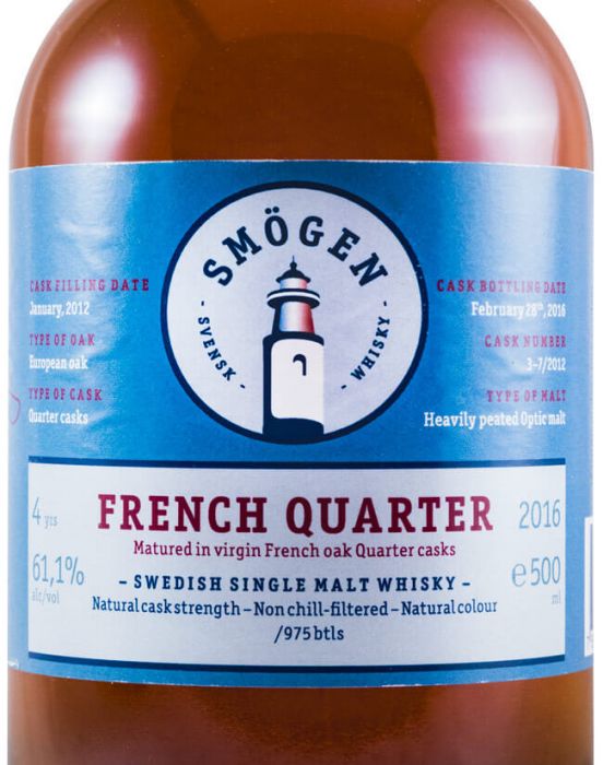 2016 Smögen French Oak Quarter Casks 4 anos 50cl