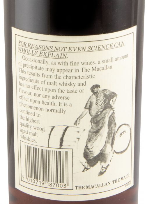 1980 Macallan 18 anos (engarrafado em 1998 e sem caixa)
