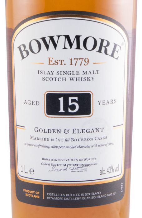 Bowmore Golden & Elegant 15 anos 1L